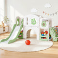 Keezi Kids Slide Swing Set Ball Hoop Rings Football Green Outdoor