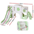 Keezi Kids Slide Swing Set Ball Hoop Rings Football Green Outdoor