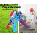 Keezi Kids Slide 100cm Basketball Hoop Indoor Outdoor Playground Blue