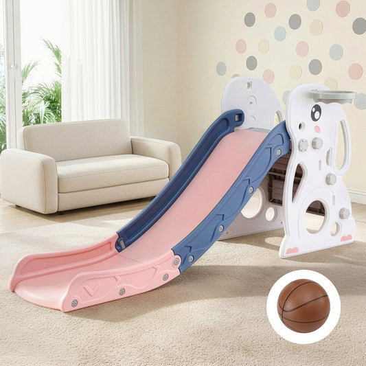 Keezi Kids Slide Basketball Hoop Playground Set 147cm Rabbit
