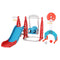 Keezi Kids Slide Swing Set Basketball Hoop 140cm Red Outdoor Toys