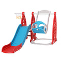 Keezi Kids Slide Swing Set Basketball Hoop 140cm Red Outdoor Toys
