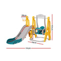 Keezi Kids Slide Swing Set Basketball 140cm Adjustable Green