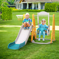 Keezi Kids Slide Swing Set Basketball 140cm Adjustable Green