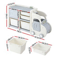 Keezi Toy Storage Organizer 4 Bins Car Shaped Cabinet Kids Playroom