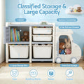 Keezi Toy Storage Organizer 4 Bins Car Shaped Cabinet Kids Playroom