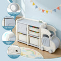 Keezi Toy Storage Organizer 4 Bins Car Shaped Cabinet Kids Playroom