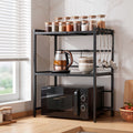 Artiss Kitchen Bakers Rack 40-60CMX78CM Metal Microwave Stand Black
