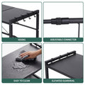 Artiss Kitchen Bakers Rack 40-60CMX78CM Metal Microwave Stand Black