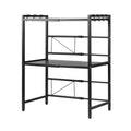 Artiss Kitchen Bakers Rack 40-60CMX78CM Metal Microwave Stand Black