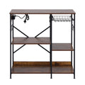 Artiss 90CM 3-Tier Microwave Rack 2 Power Outlets 6 Hooks