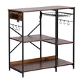 Artiss 90CM 3-Tier Microwave Rack 2 Power Outlets 6 Hooks