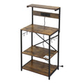 Artiss 4-Tier Microwave Rack 2 Power Outlets 6 Hooks Storage Shelf