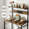 Artiss 4-Tier Microwave Rack 2 Power Outlets 6 Hooks Storage Shelf