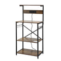 Artiss 4-Tier Microwave Rack 2 Power Outlets 6 Hooks Storage Shelf