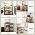 Artiss 4-Tier Microwave Shelf Kitchen Rack Pull Out Basket 6 Hooks