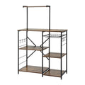 Artiss 4-Tier Microwave Shelf Kitchen Rack Pull Out Basket 6 Hooks