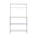 Artiss 4-Tier Metal Kitchen Rack Shelf Silver Storage Shelves Organizer Microwave Stand 90cmx151cm