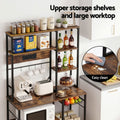 Artiss Kitchen Rack with Power Outlets Hooks 96CMX170CM Microwave Storage Shelf