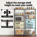 Artiss 5-Tier Kitchen Rack Shelf Shelving Unit 55x30x150CM Adjustable Metal Storage Shelves Black