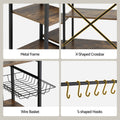 Artiss 5-Tier Kitchen Rack with Power Outlets 90CMX153CM Microwave Storage Shelf