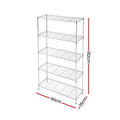 Artiss 5-Tier Kitchen Rack Shelf Shelving 90x35x182CM Adjustable Metal Storage Shelves