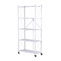 Artiss 5-Tier Foldable Kitchen Bakers Rack 71x160cm Microwave Stand White