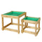 Keezi Kids Sandbox 101cm Wooden Sand Pit Water Table Outdoor Toy