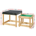 Keezi Kids Sandbox 101cm Wooden Sand Pit Water Table Outdoor Toy
