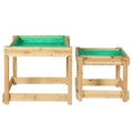 Keezi Kids Sandbox 101cm Wooden Sand Pit Water Table Outdoor Toy