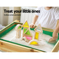 Keezi Kids Sandbox 101cm Wooden Sand Pit Water Table Outdoor Toy
