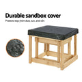 Keezi Kids Sandbox 101cm Wooden Sand Pit Water Table Outdoor Toy