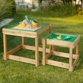 Keezi Kids Sandbox 101cm Wooden Sand Pit Water Table Outdoor Toy