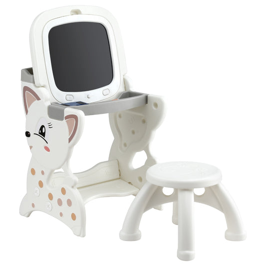 Keezi Kids Table Chair 2in1 Easel Desk LCD Writing Tablet Stool