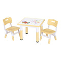 Keezi Kids Table 2 Chairs Height Adjustable Yellow Activity Desk 3-8yrs