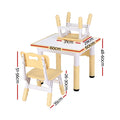 Keezi Kids Table 2 Chairs Height Adjustable Yellow Activity Desk 3-8yrs