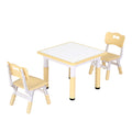 Keezi Kids Table 2 Chairs Height Adjustable Yellow Activity Desk 3-8yrs