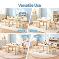 Keezi Kids Table 2 Chairs Height Adjustable Yellow Activity Desk 3-8yrs
