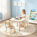 Keezi Kids Table 2 Chairs Height Adjustable Yellow Activity Desk 3-8yrs