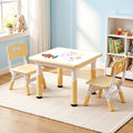 Keezi Kids Table 2 Chairs Height Adjustable Yellow Activity Desk 3-8yrs