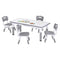 Keezi Kids Table 4 Chairs Height Adjustable Grey Activity Desk Ages 3-8