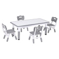 Keezi Kids Table 4 Chairs Height Adjustable Grey Activity Desk Ages 3-8