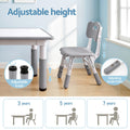 Keezi Kids Table 4 Chairs Height Adjustable Grey Activity Desk Ages 3-8