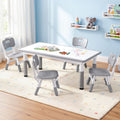 Keezi Kids Table 4 Chairs Height Adjustable Grey Activity Desk Ages 3-8