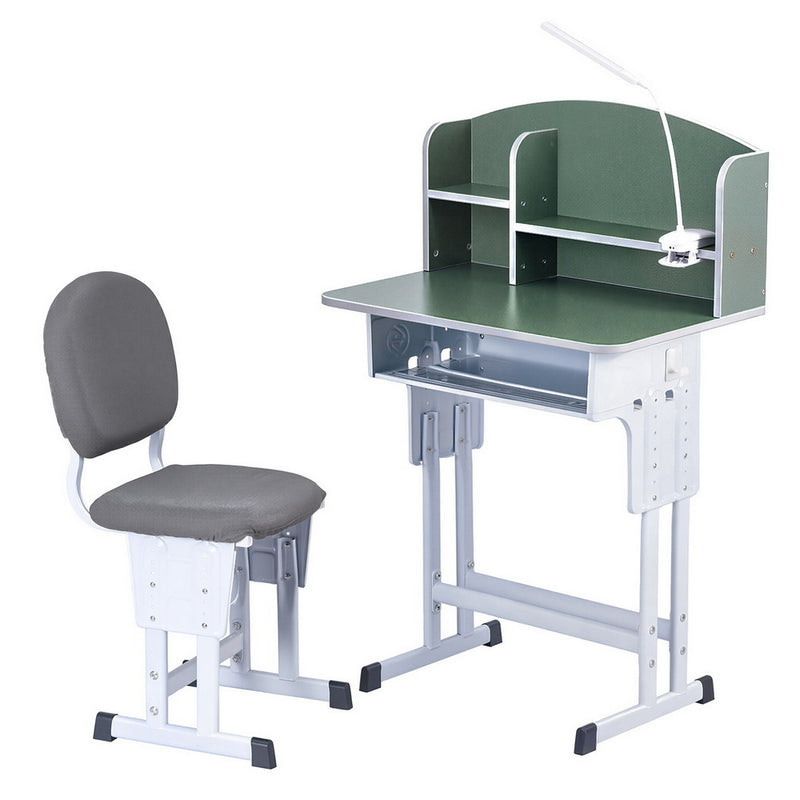 Keezi Kids Study Desk Chair Set Adjustable Ergonomic Green LED