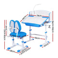Keezi Kids Study Desk Chair Set Adjustable LED Lamp Blue