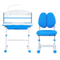 Keezi Kids Study Desk Chair Set Adjustable LED Lamp Blue