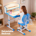 Keezi Kids Study Desk Chair Set Adjustable LED Lamp Blue