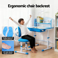 Keezi Kids Study Desk Chair Set Adjustable LED Lamp Blue