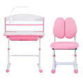 Keezi Kids Study Desk Chair Set Adjustable LED Lamp Pink